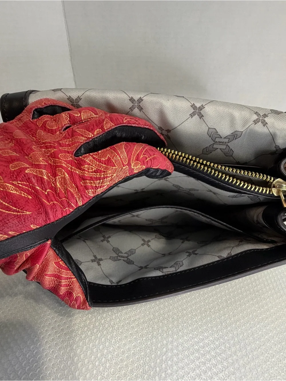 Aimee Kestenberg Black Smooth Leather Crossbody with Gold Hardware